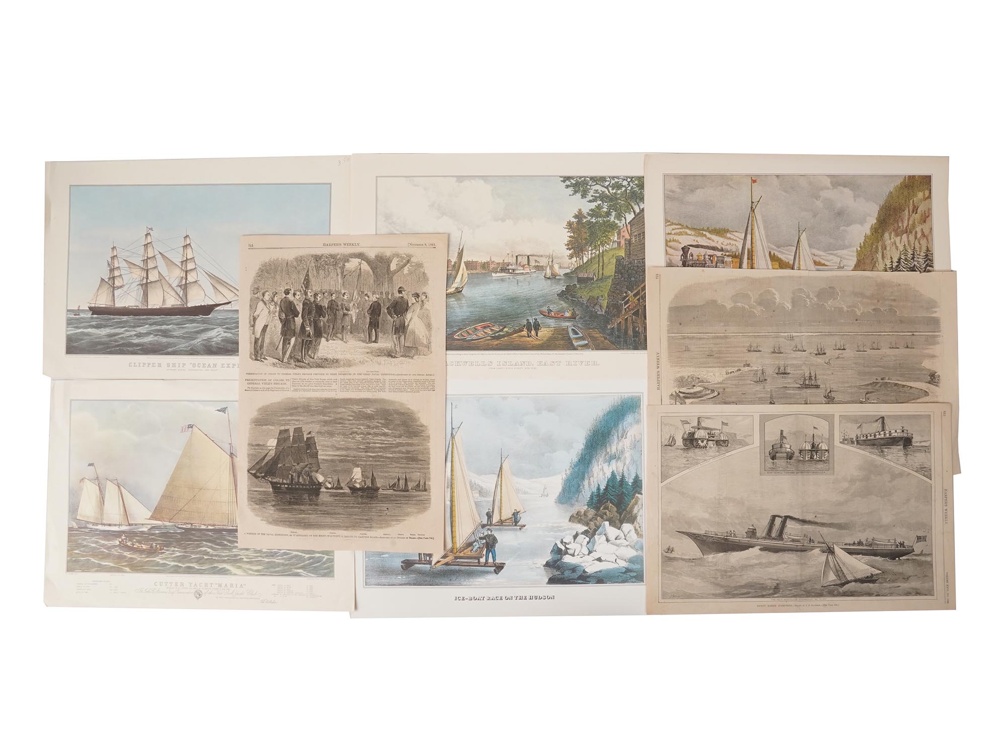 ANTIQUE SEASCAPE LITHOGRAPHS BY CURRIER & IVES PIC-0